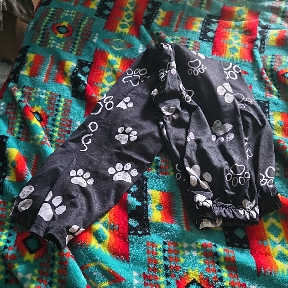 Black Paw Print Lounge Pants